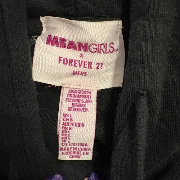 Mean Girls X Mens Hoodie Black "The Plastics" Print Front & Graphic Back Size L - Picture 5 of 11